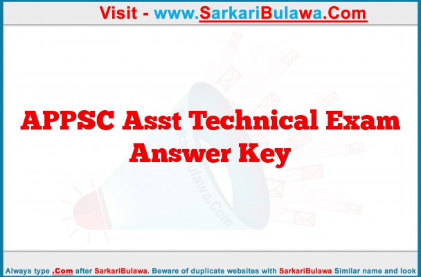 APPSC Asst Technical Exam Answer Key