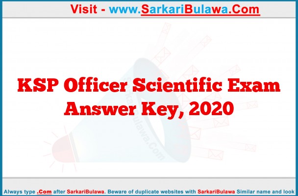 KSP Officer Scientific Exam Answer Key, 2020