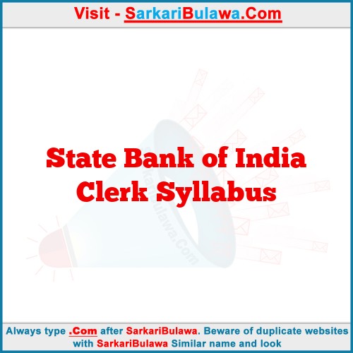 State Bank of India Clerk Syllabus